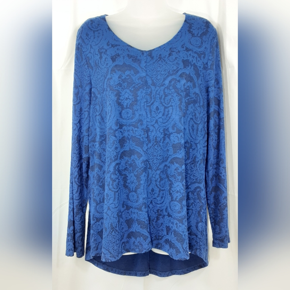 Habitat Royal Blue Textured Long Sleeve Top NWT.